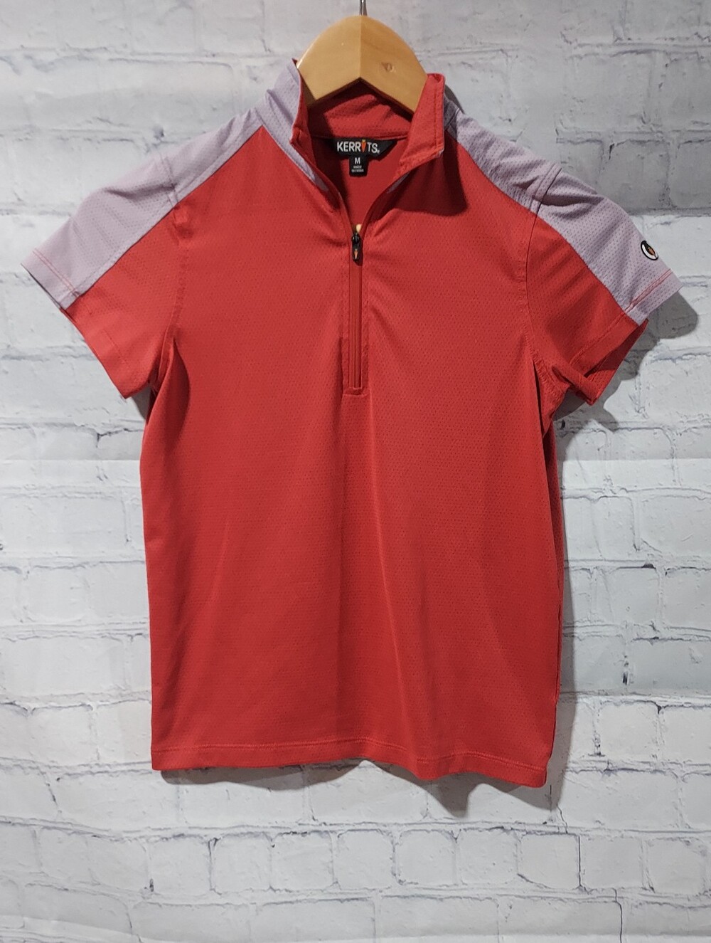 Kerrits Shirt Youth Medium Riding Top 1/4 Zip Orange Kids Horse Equestrian